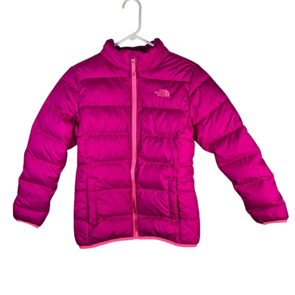 The North Face Girls Andes Down Jacket In Luminous Pink Full Zip Size L 14-16 - Picture 1 of 16